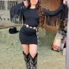 Valeria'S Boutique Wild West Fringe Mini Dress Rodeo Collection