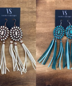 Valeria'S Boutique THE Concho Fringe Earrings New Arrivals