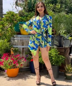 Valeria'S Boutique Dominique Romper (Green) COLORES Collection