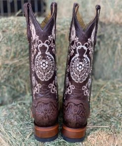 Valeria'S Boutique New Arrivals Arracada Jerezana Embroidered Western Boots (Cincelada) - Brown
