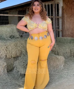 Valeria'S Boutique COLORES Collection Emily Top (Yellow)