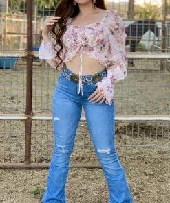 Valeria'S Boutique Rita High Rise Flare Jeans (Light) New Arrivals