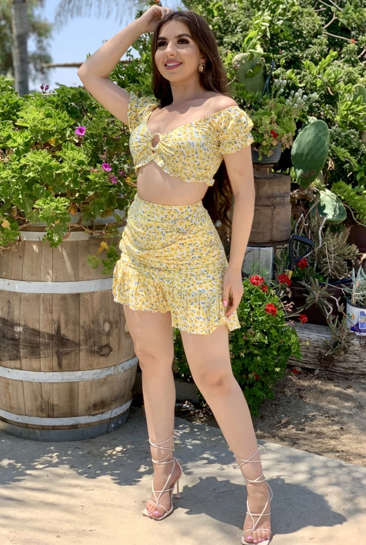 Valeria'S Boutique New Arrivals Emily Skirt Set (Yellow) 3 Valeria'S Boutique New Arrivals Emily Skirt Set (Yellow)