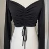 Valeria'S Boutique New Arrivals Ally Ruched Drawstring Top (Black)