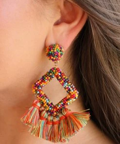Valeria'S Boutique Color & Cultura Rainbow Earrings