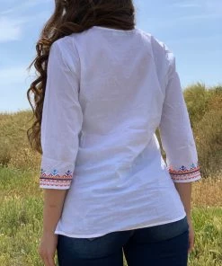 Valeria'S Boutique Rosita Floral Embroidered Top New Arrivals