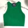 Valeria'S Boutique COLORES Collection Cici Ribbed Tank Top (Green)