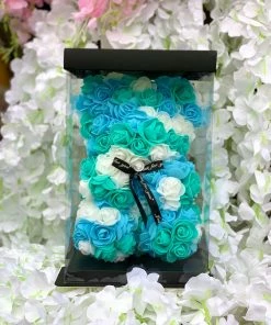 Valeria'S Boutique Rose Teddy Bears (Turquoise) Birthday / Anniversary Gifts