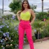 Valeria'S Boutique Sophia Pants (Pink) COLORES Collection