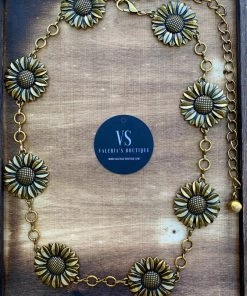 Valeria'S Boutique Sunflower Chain Belt (Gold) New Arrivals