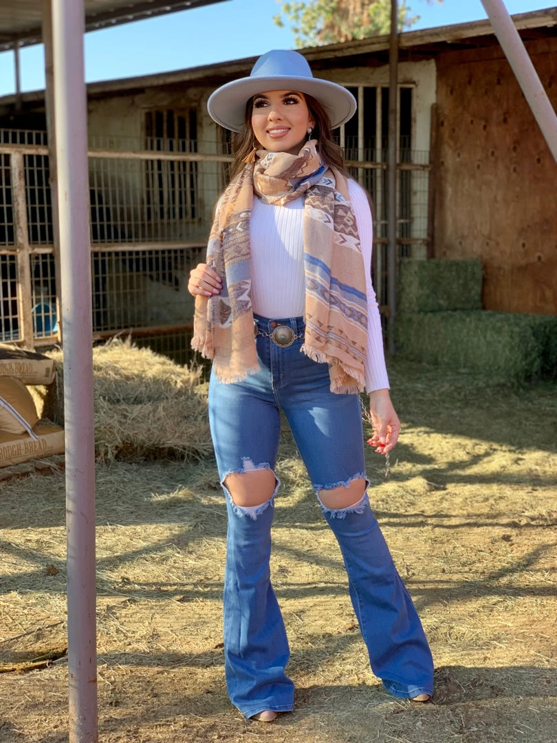 Valeria'S Boutique Rosabella Distressed High Rise Flare Jeans (Light) New Arrivals 5 Valeria'S Boutique Rosabella Distressed High Rise Flare Jeans (Light) New Arrivals